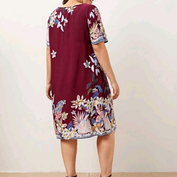 #26 Brand New Plus Maroon Tunic Dress - Picture 3 of 8
